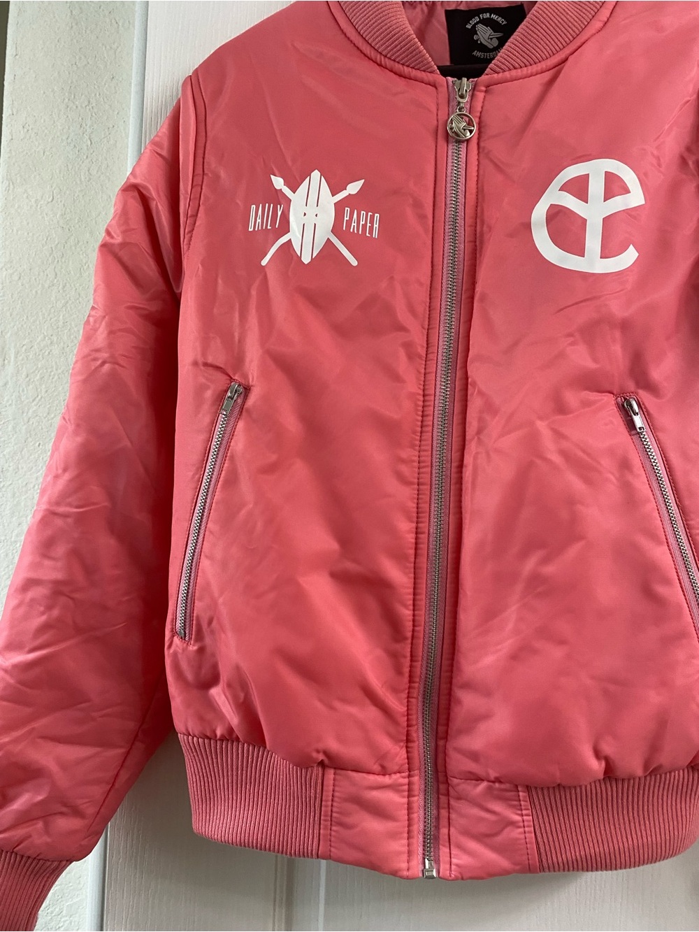 Daily Paper Blood For Mercy Y2K Bomber Jacket Rare Pink Limited Edition Size XS - Picture 5 of 14